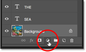 Al hacer clic en el ícono Nueva capa de ajuste o relleno en Photoshop