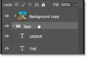 Select the layer group in the Layers panel