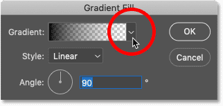 Choose New Gradient in Photoshop's Gradient Fill dialog