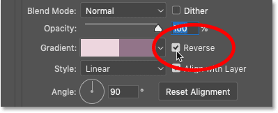 How to reverse the order of gradient colors in Photoshop