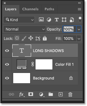 The Layers panel in Photoshop displays the layers in your document