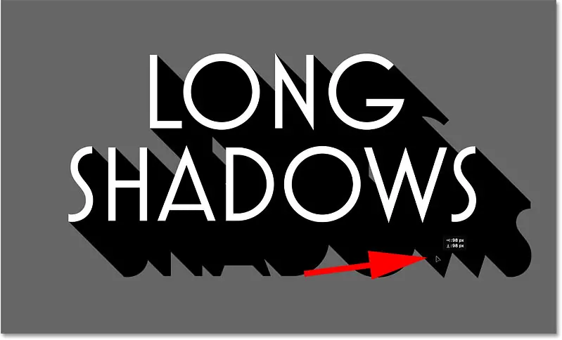 Position the copy so that the shadow extends