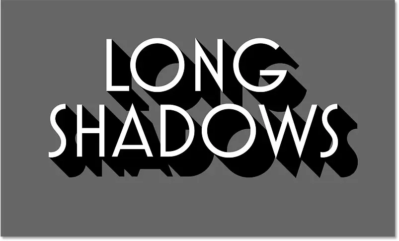 Long shadow effect in Photoshop using 100 black text copies