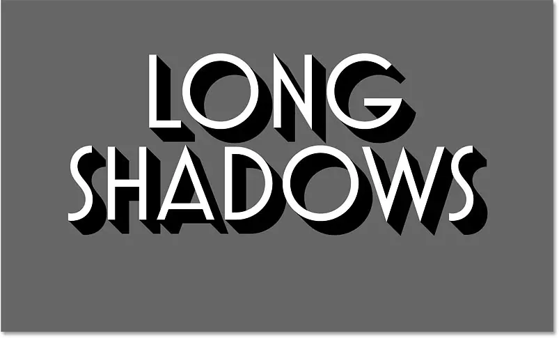 Long shadow effect in Photoshop using 50 black text copies