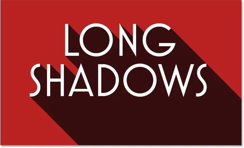 Effet d'ombre longue utilisant le rouge comme couleur d'arrière-plan