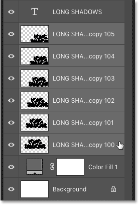 تحديد كل طبقات الظل في لوحة Layers في Photoshop