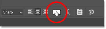 Al hacer clic en la muestra de color en la barra de opciones para cambiar el color del tipo