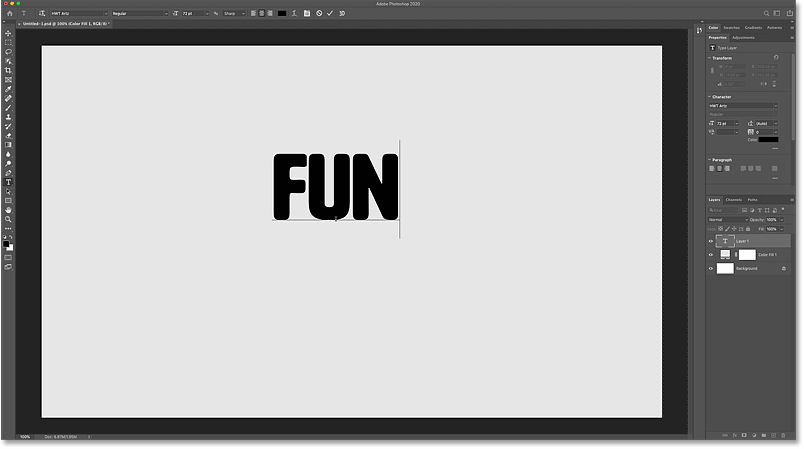 Add some text to a Photoshop document