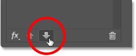 Clicking the down arrow in Photoshop's Layer Style dialog moves the second stroke below the first.