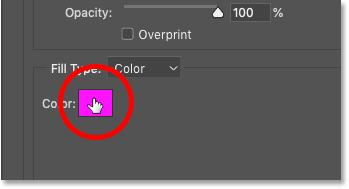 Clicking the color swatch to change the color of the second border