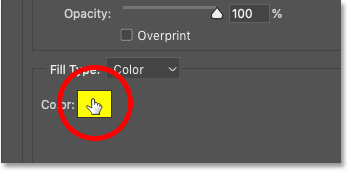 Hacer clic en la muestra de color para cambiar el color del sexto borde
