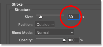 Augmenter la taille du troisième trait autour du texte