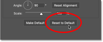 Restablezca el efecto de capa Superposición de degradado a su configuración predeterminada en Photoshop