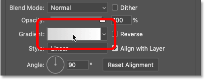 Cliquez sur l'échantillon de couleur du dégradé pour modifier le dégradé.