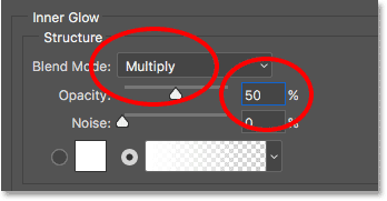 Stellen Sie den Mischmodus auf „Multiplizieren“ und die Deckkraft auf 50 Prozent