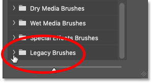 Open the Legacy Brushes folder in Photoshop CC
