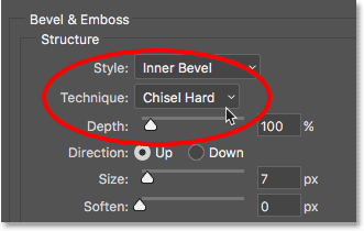 Wechsel der Bevel- und Emboss-Technologie zu Chisel Hard