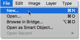 Create a new document in Photoshop