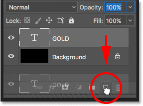 Duplicate the layer of type "GOLD"