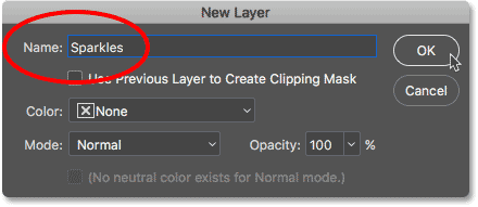 Name the new layer