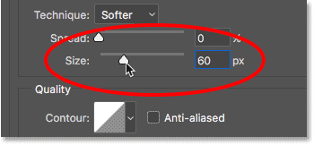 Augmenter le volume de la lueur extérieure