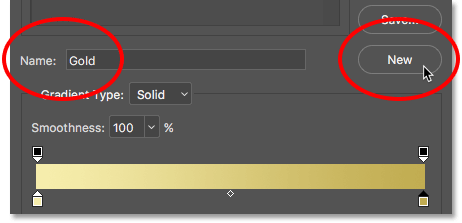 Save the custom gradient in the Gradient Editor