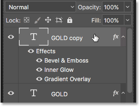 Select the top Type layer in the Layers panel.