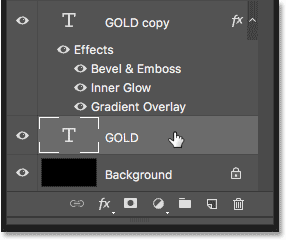 Select the original type layer in the Layers panel