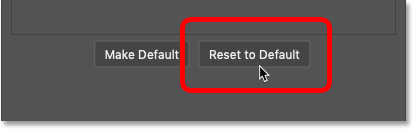 Réinitialiser les options des effets du calque de trait dans Photoshop