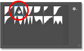 Choosing the cone circumference for the Drop Shadow in Photoshop