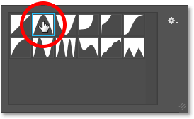 Auswahl des Kegelumfangs für den Schlagschatten in Photoshop