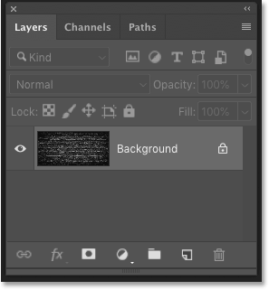 The Layers panel in Photoshop showing the background layer
