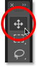 Select the Move tool from the Photoshop toolbar