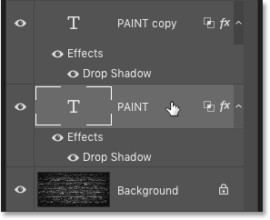 Select the original type layer in the Layers panel