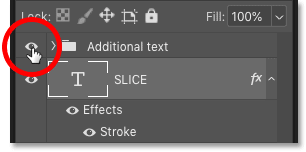 Turn off extra text in a Photoshop document