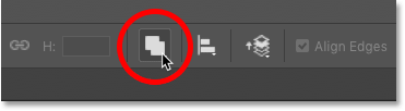 Al hacer clic en el icono Operaciones de ruta en la barra de opciones de Photoshop