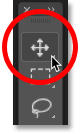 Select the Move Tool from the toolbar in Photoshop