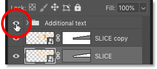 Turn on extra text in a Photoshop document