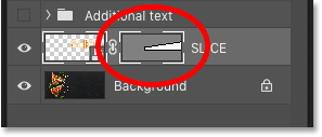 Panel de capas después de convertir una capa de texto en un objeto inteligente en Photoshop