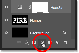 Add a second adjustment layer for the fire text effect
