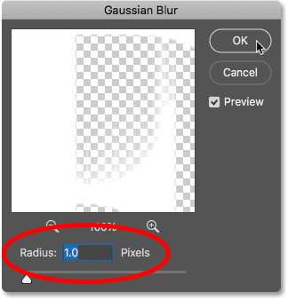 Wind filter blur effect using the Gaussian Blur filter in Photoshop