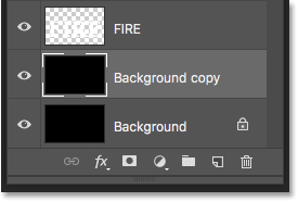 The background copy layer appears above the original in the Layers panel
