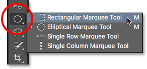 Select the Rectangular Marquee Tool from the Tools panel.