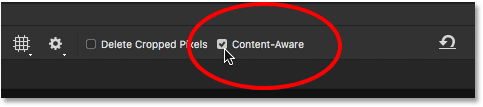 How to turn on content-aware cropping in Photoshop