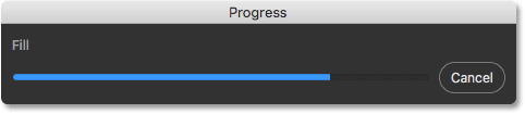 Content-aware cropping progress bar in Photoshop