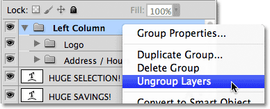 Ungroup layer groups from another layer group.