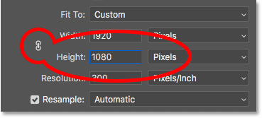 Unlink Width and Height and then change the height separately in the Image Size screen