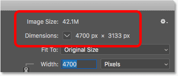 Диалоговое окно «Размер изображения» в Photoshop CC