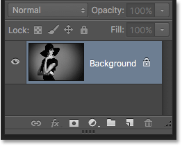 Layers panel after restoring the image to its original state. Image © 2016 Photoshop Essentials.com