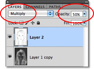 Change the blending mode to Multiply and lower the layer's opacity. Image © 2011 Photoshop Essentials.com.